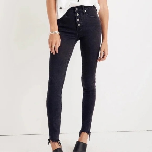 Madewell Denim - Madewell 9" skinny jeans Berkeley Black Button-through fly 27